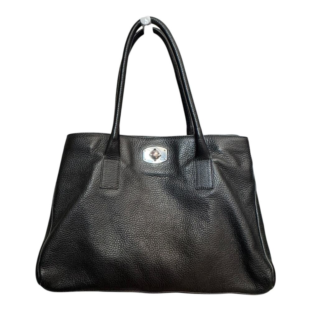 FURLA Black Pebbled Leather Tote shoulder bag